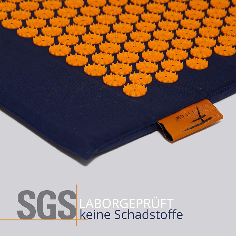 Fitem XL Akupresszúrás Matrac Párnával - Hátfájás, Nyaki Fájdalom és Isiász Enyhítésére - Relaxációs Masszázs Szőnyeg Alvászavar Csökkentésé