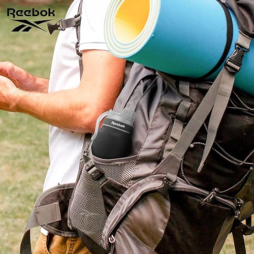 Miniatura 7 de Reebok Botella de agua atlética de acero inoxidable  Botella de agua aislada de 32 onzas con tapa de chug  Botella de agua deportiva aislada al
