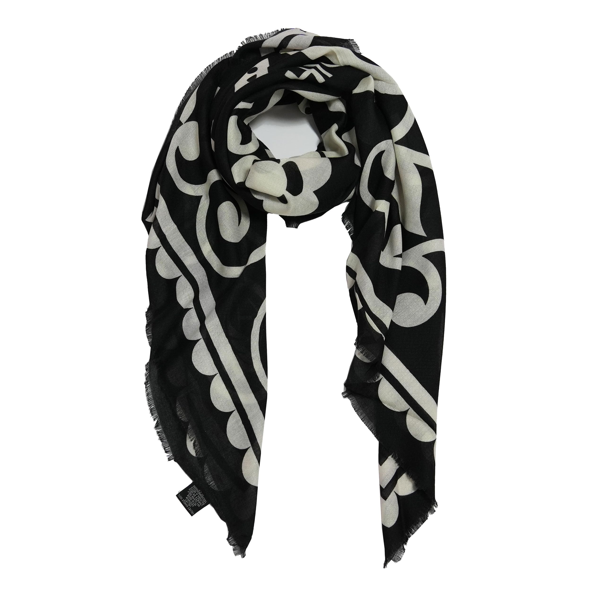 JERLA Large Boho Scarf for Women Lightweight Floral Printed Scarves Fall Winter Fashion Fringed Shawl wraps