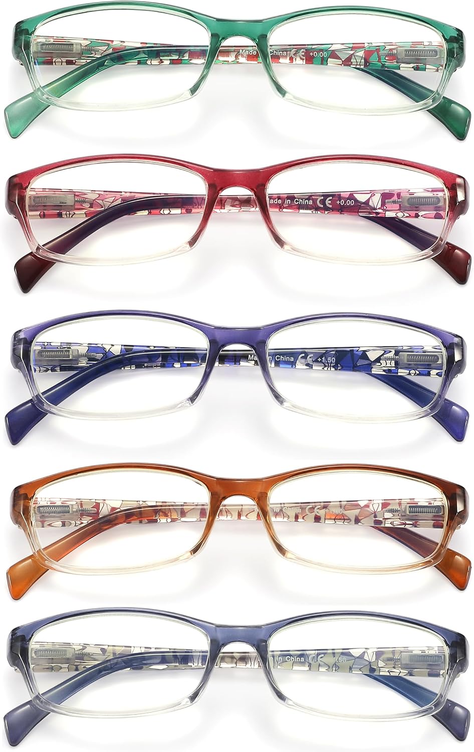 5-Pack Reading Glasses for Women, Blue Light Blocking Eyeglasses with 5 fashion colors, Anti Eyestrain, L-L010 image 2