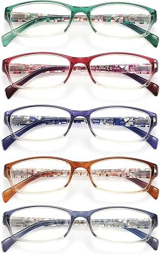 Miniatura 2 de L-L010 - Paquete de 5 lentes de lectura para mujer, con bloqueo de luz azul, 5 colores de moda, antifatiga ocular, L-L010