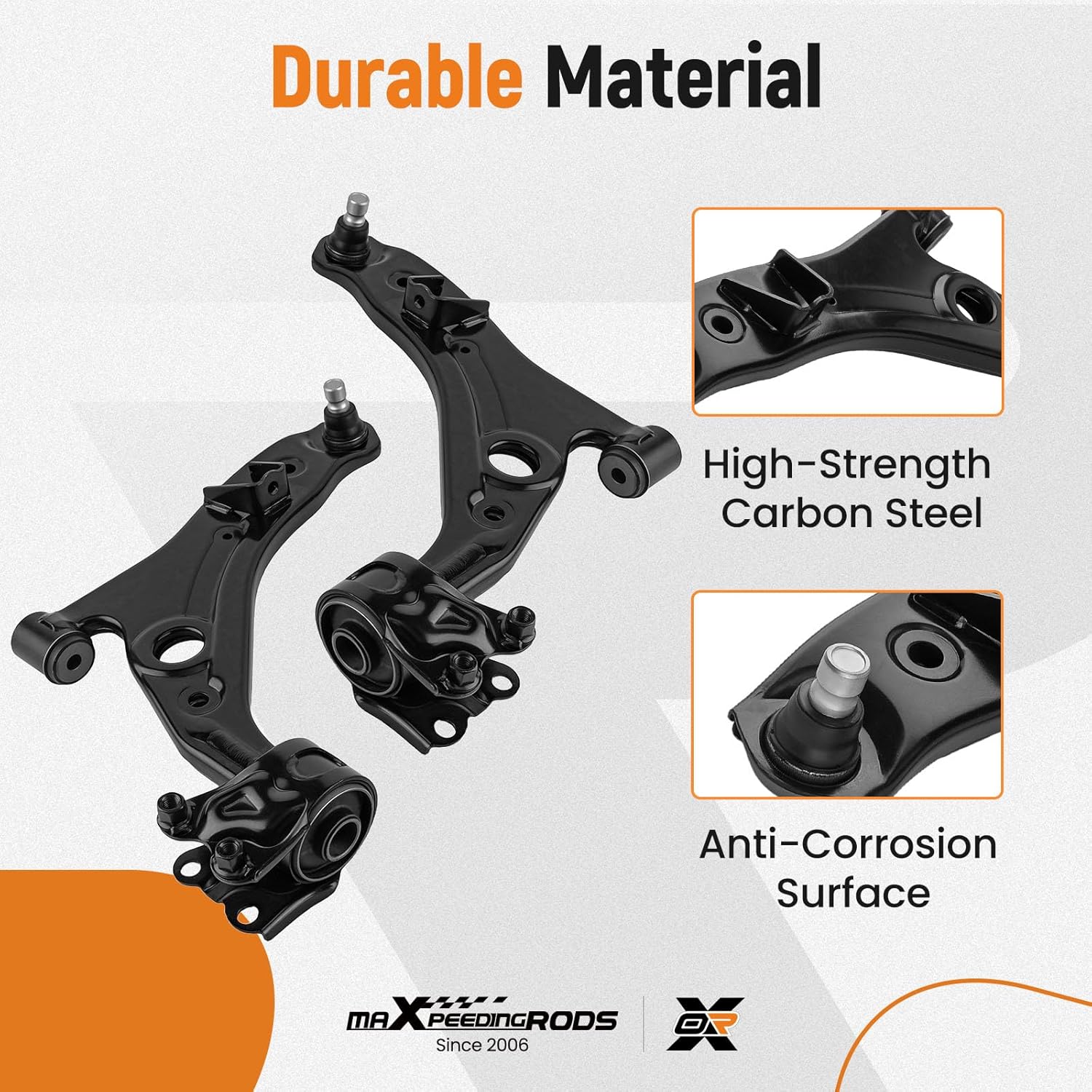 maxpeedingrods 8pcs front lower control arm kit for ford edge 2007-2014, lincoln mkx 2007-2015, suspension kit with ball joint sway bar links outer & inner tie rods 8-pieces