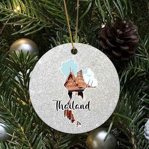 Vista 28 de Christmas Round Ornament South Africa Lands Ceramic Keepsake Visitor Souvenir 3 Inch with Gold String Hometown City Pride Home Decorations Christmas