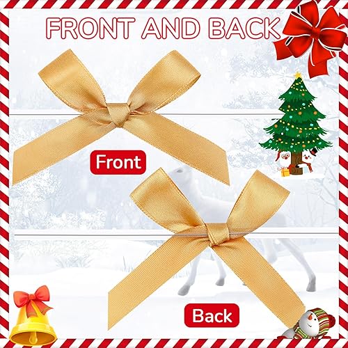 Miniatura 3 de 100 piezas de cinta de satén para atar con lazo torcido, manualidades, para Halloween, Navidad, boda, regalo, envoltura de dulces, bolsas de