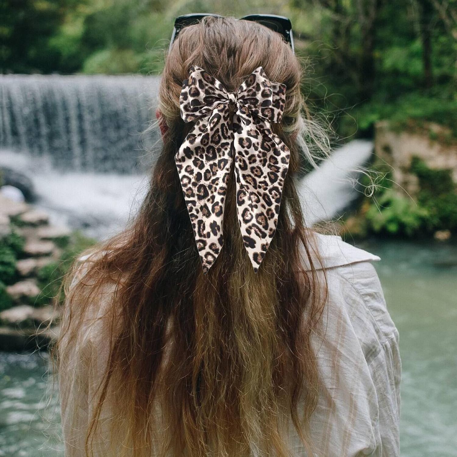 2Pcs Glitter Hair Big Bows for Women Sequin Hair Bows Clips Sparkly Bowknot Style Barrettes Long Tail Hair Accessories - Image 3