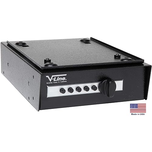 V-Line 2597-S Desk Mate Keyless Security Box with Quick Release Mounting Bracket (Black)