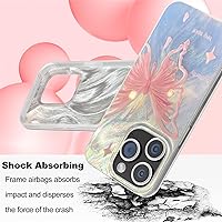 Vista 350 de I-MGAE-IN-AR - Funda diseñada para iPhone 12 y 12 Pro, diseño de mariposa plateada brillante, funda protectora de poliuretano termoplástico, suave