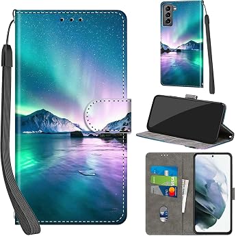 Mobile Phone Case for Samsung Galaxy S22 Leather Wallet Aurora