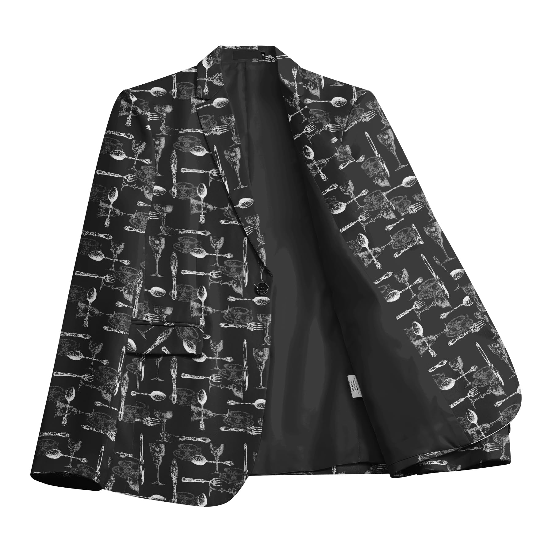 Avantgarde Bedruckter Blazer Herren Premium Digitaldruck Streetwear Sakko mit Reverskragen EIN-Knopf Schmaler Passform Party Blazer für Männer Frauen