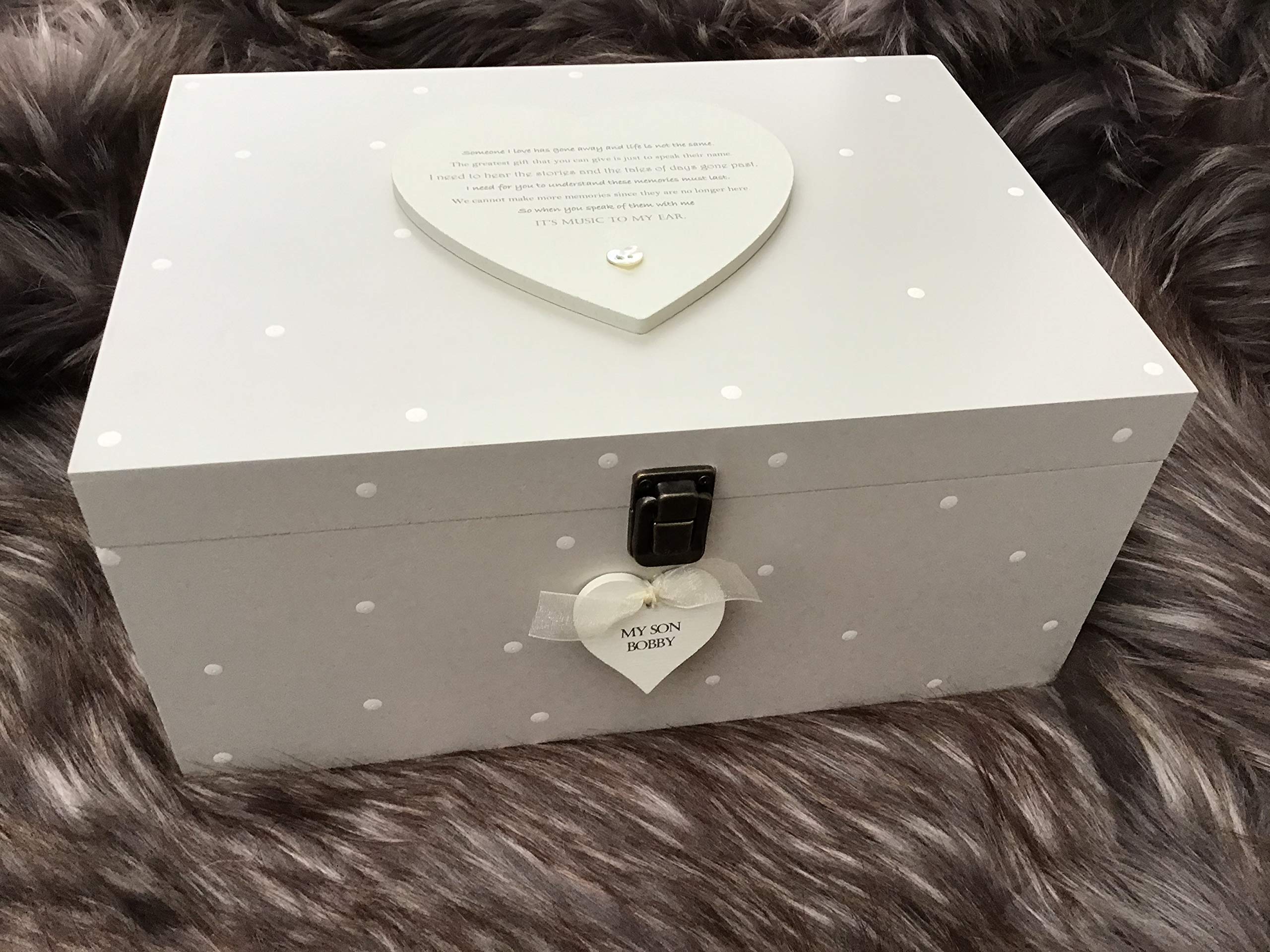 SON Memory Box Lutto - Scatola ricordo personalizzata per la perdita di un bambino, molto grande, figlia o qualsiasi nome o testo.