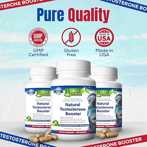 Miniatura 7 de LEAN Nutraceuticals Potenciador de testosterona para hombres - Fuerza, resistencia y vitalidad - 180 cápsulas