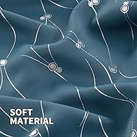 Vista 31 de BGment Room Darkening Curtains 95 Inches Long, Grommet Thermal Insulated Blackout Curtains with Wave Line and Dots Printed for Bedroom, 2 Panels