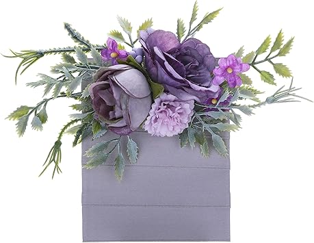 Purple Boutonniere for Men - Handmade Pocket Boutonnieres for Best Men Rustic Corsages for Woodland Wedding Ceremony Anniversary Prom Formal Dinner Party