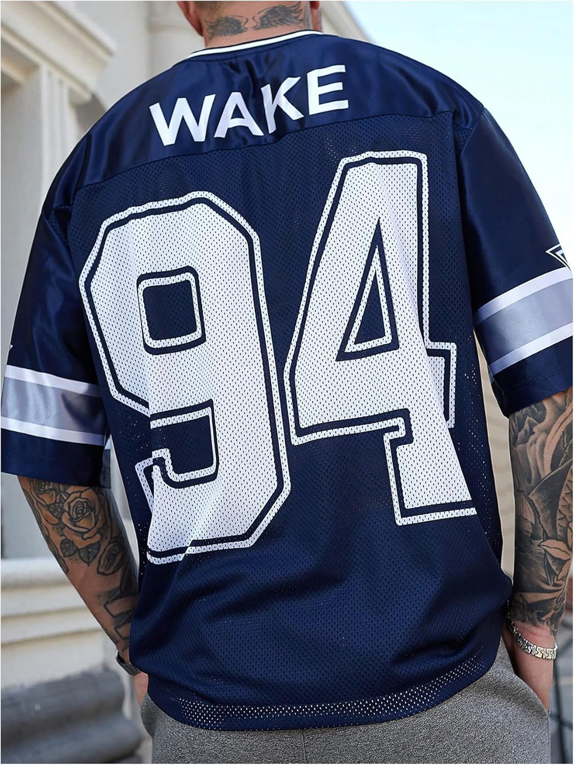 GORGLITTER Men's Number Letter Print Jersey Tees Tops Y2k Graphic Short Sleeve V Neck Summer Casual Oversized Tee Shirt - Image 2