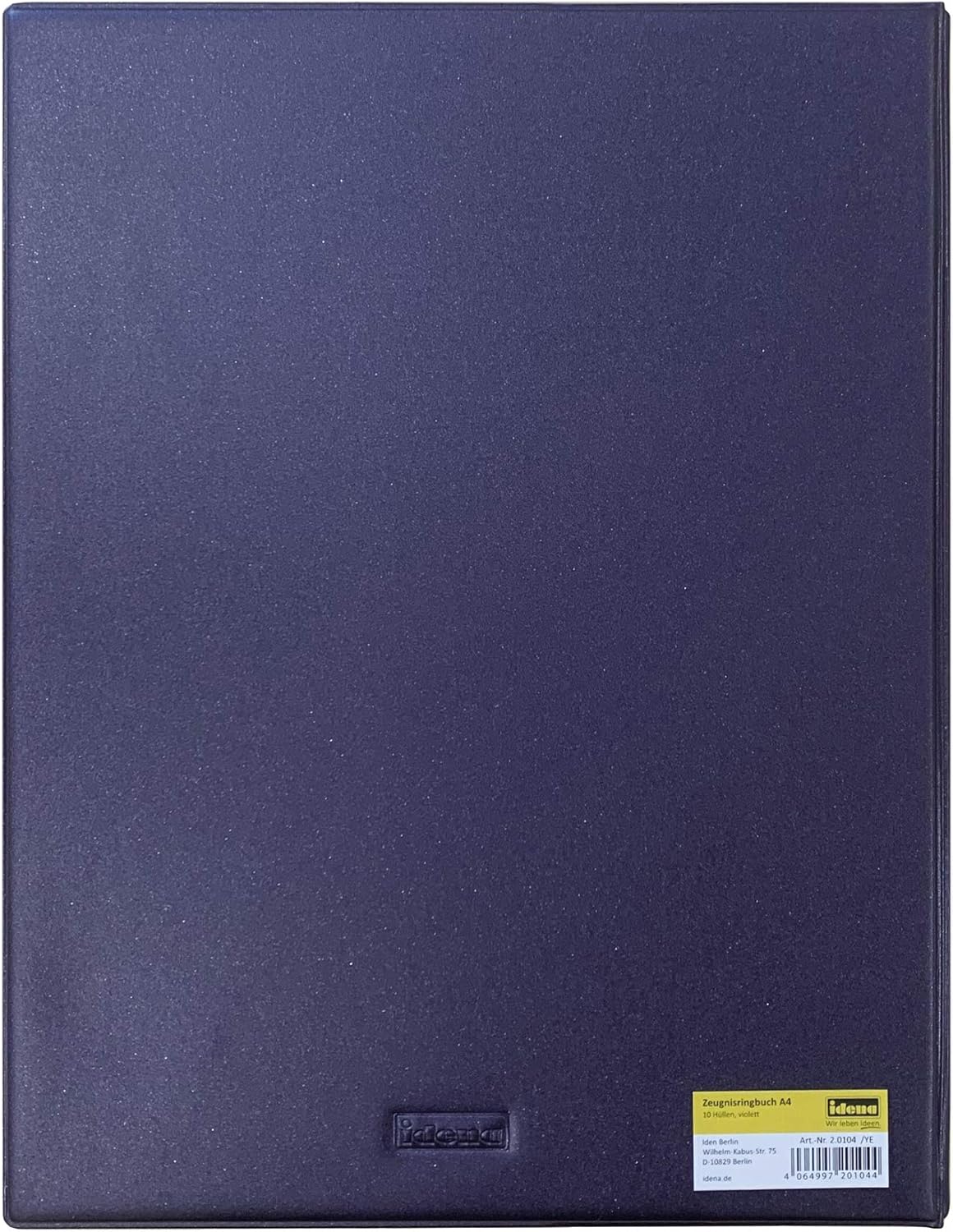 Idena 20104 – Certificate Ring Binder DIN A4 10 Sleeves Purple 1 Item
