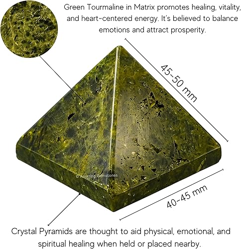 Miniatura 120 de Amazing Gemstone Piedras curativas de cristal de piedra de sangre africana, gran figura piramidal de 2 pulgadas de pirámide de piedra natural