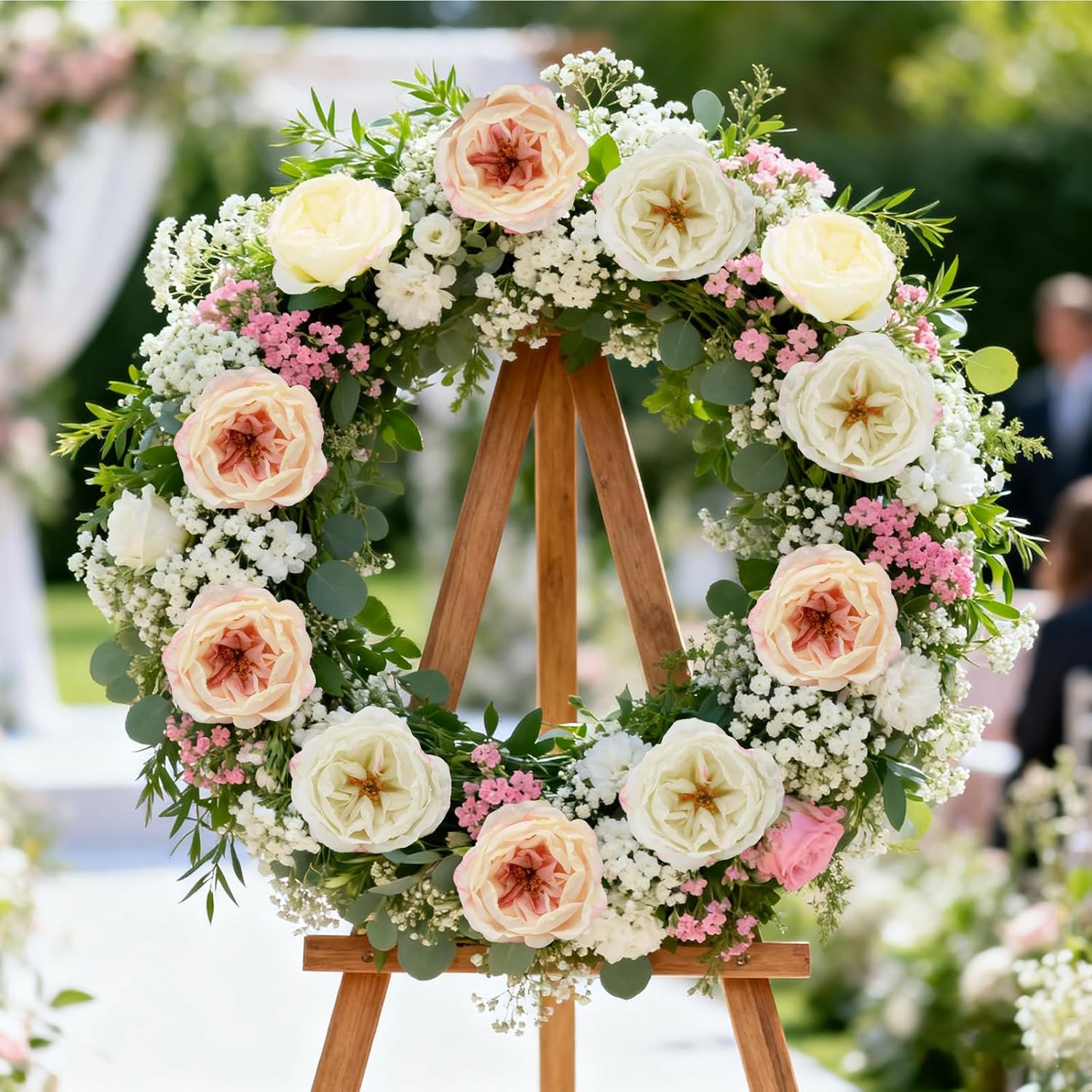 10 Pcs Artificial Flowers Rose, Silk Austin Rose Flower Bouquet, Fake Roses Faux Floral with Stem for Wedding Bridal Party Arrangements Bouquets, Dining Table Home Decor Centerpieces, Champagne Pink - Image 3