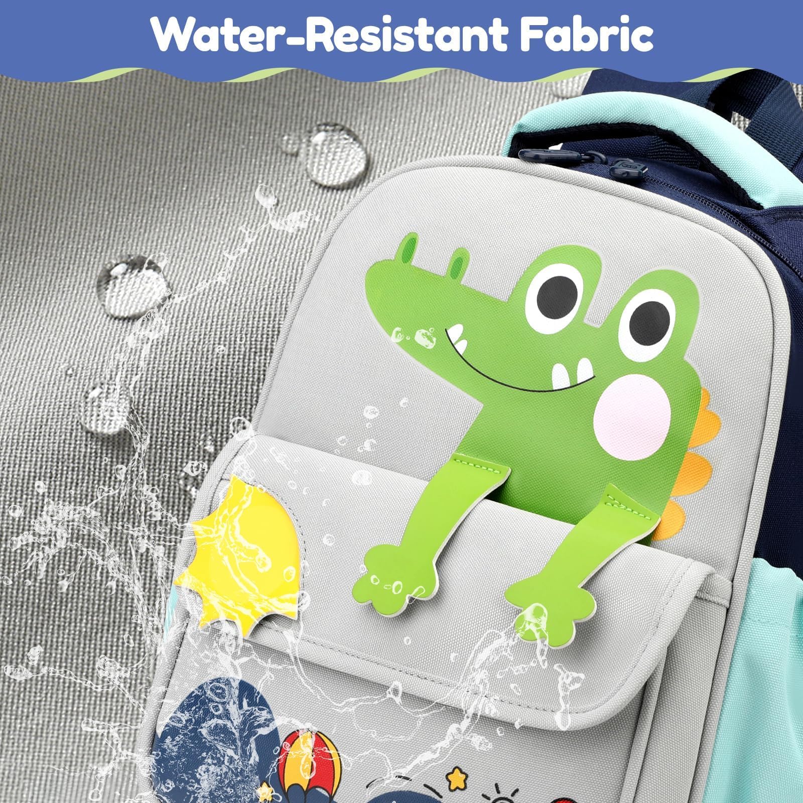 PROTAURI Sac a Dos Enfants pour Garçon 2-6 Ans, Sac a Dos Maternelle avec Sangle de Poitrine, Confortable, Hydrofuge, Cartable Maternelle Respirant et Léger, Bleu