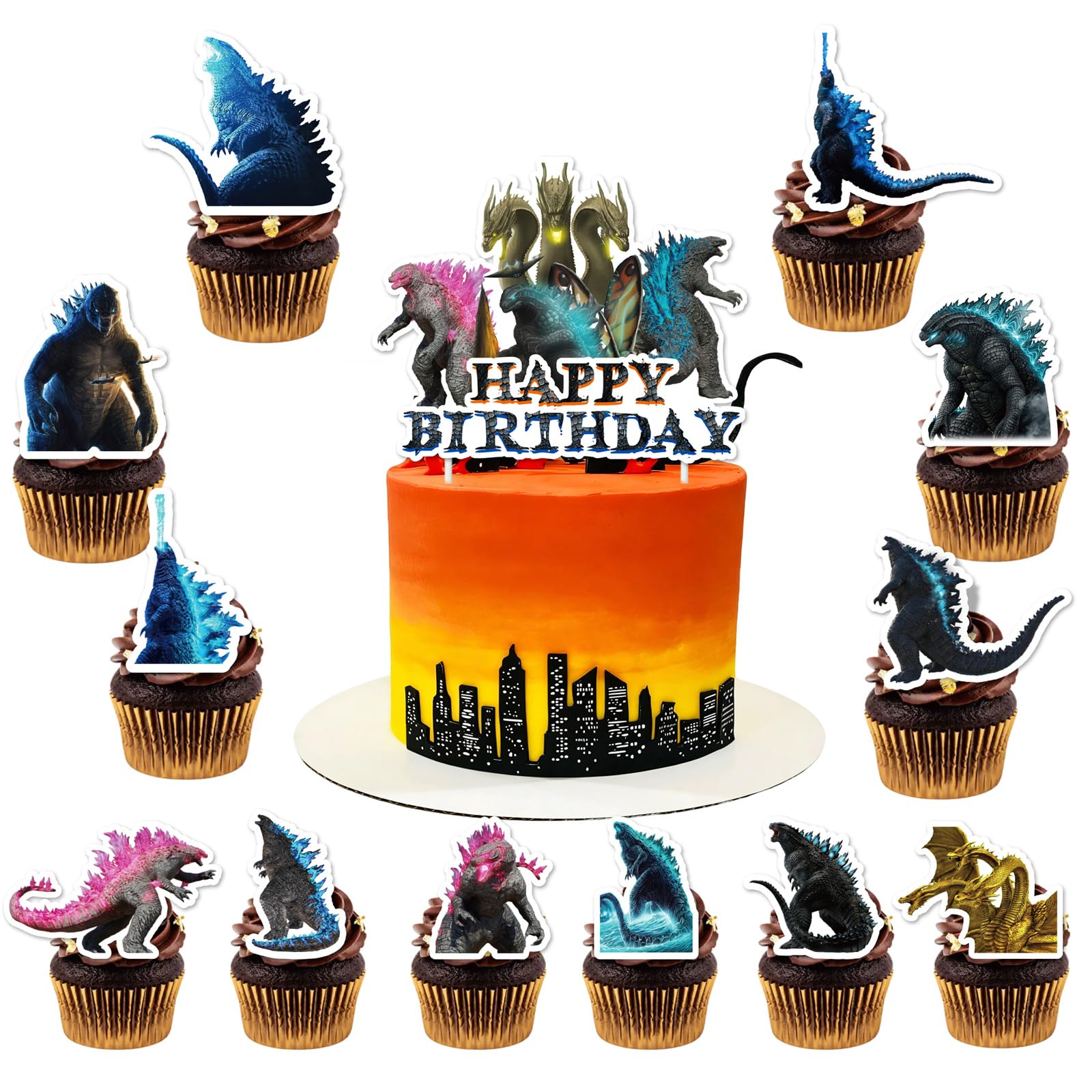 Photo 1 of 13PCS Cake Toppers, Cupcake Toppers Happy Birthday Cake Topper Set Party Supplies Party Decorations. (Decor 8)