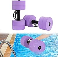 Vista 13 de Hikeen Mancuernas de ejercicio acuático con 4 pesas de espuma EVA de alta densidad para piscina, resistencia a la piscina, para aeróbic acuático