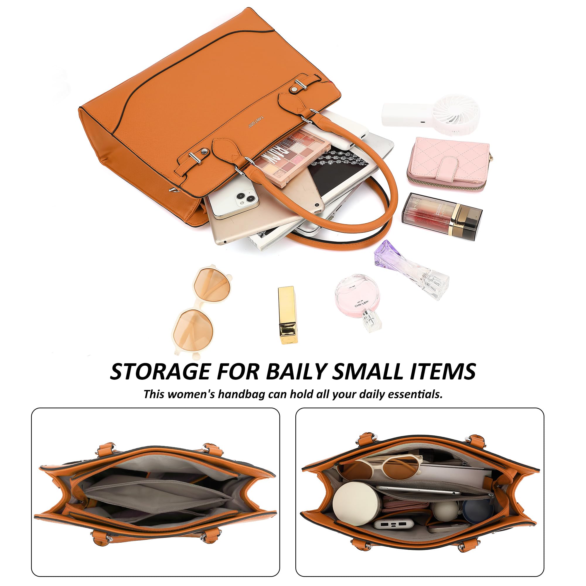 TANTOMI Bolsos de mano para mujer, bolsa de hombro simple con cremallera para trabajo casual