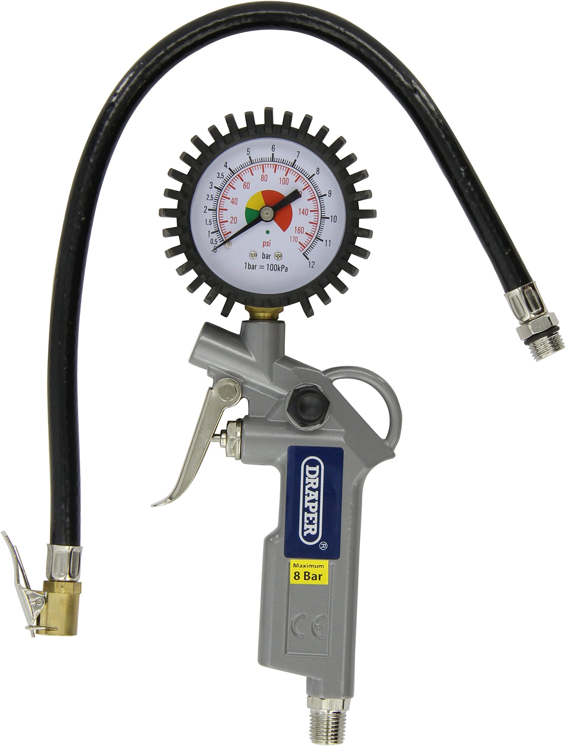 Draper 10604 Air Tyre Inflator with Pressure Gauge : Amazon.co.uk ...