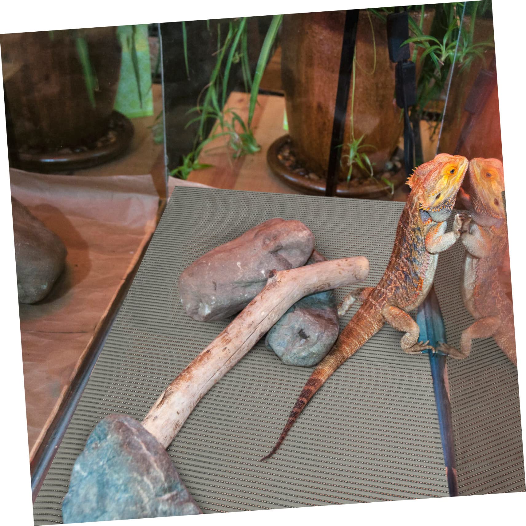 Mipcase Reptilienmatte Zuschneidbar Wiederverwendbar und Waschbar aus Polyester für Terrarium für Echsen und Schlangen