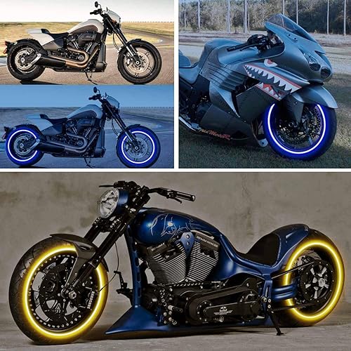 Miniatura 3 de Addmotor Calcomanías reflectantes para llantas de bicicleta, cinta reflectante, reflectante, para decoración de bicicleta y motocicleta (rojo, 20)