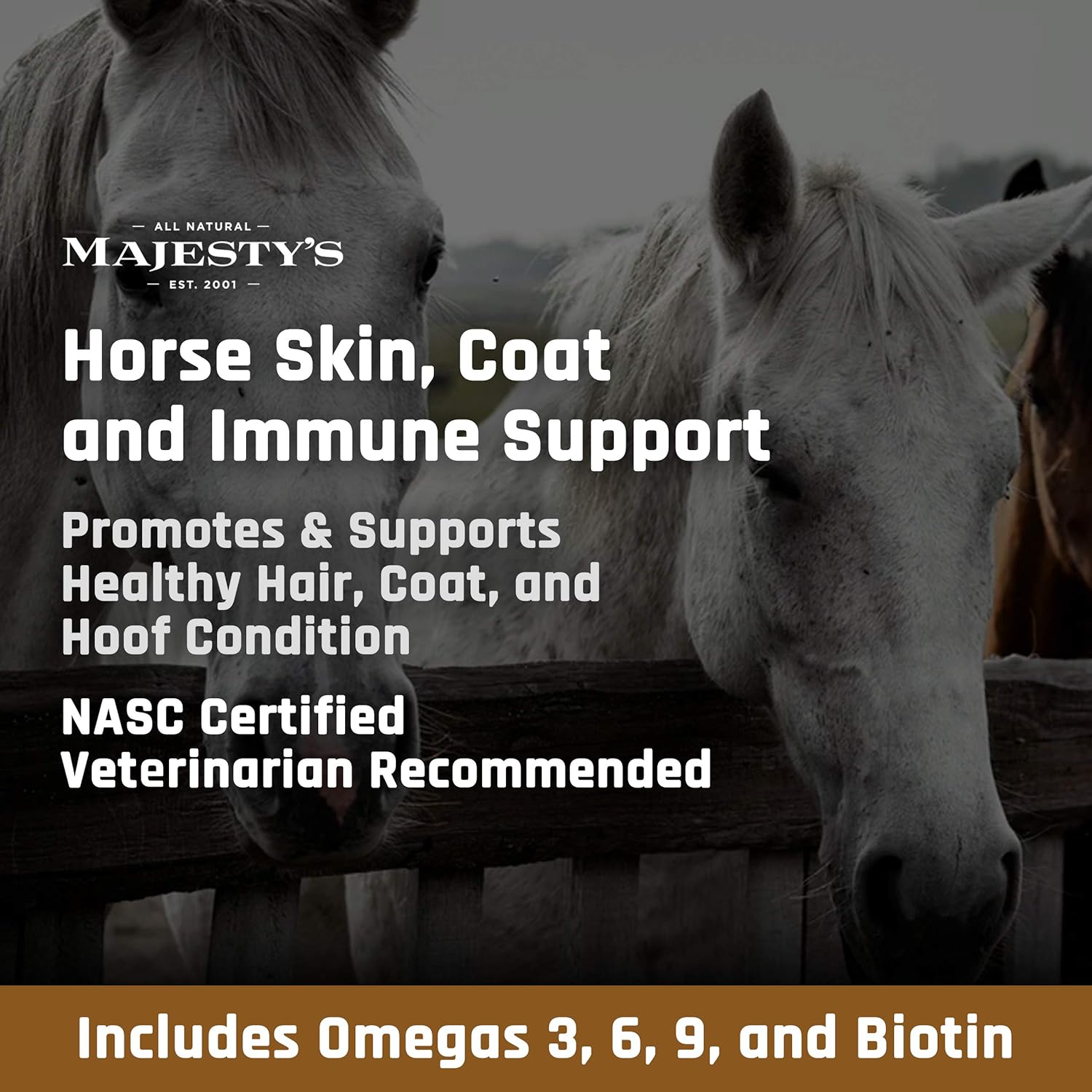 Majesty's Omega Wafers - Superior Horse / Equine Skin, Coat, and Immune Support Supplement - Omega 3, 6, 9, and Biotin (Regular, 2 Pack(120 Count Total)) : Pet Supplies