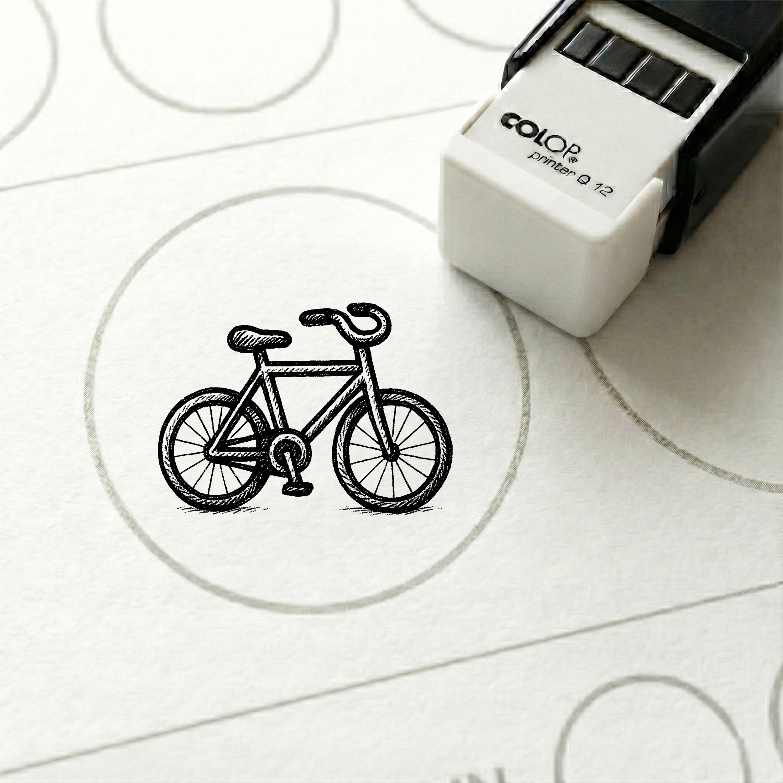 Dekolando Bonus Stamp Bicycle 10 x 10 mm – Bonus Card Stamp for Bicycle Shop, Bike Shop, Workshop, Two-Wheel Trade – Stamp Bonus Card, Customer Card, Stamp Card