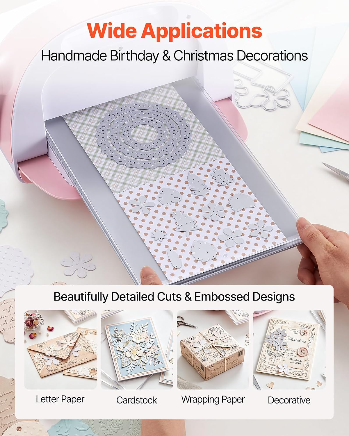 VEVOR Cutting Plates, 6 Pcs, 12.13 x 8.5 x 0.12 in, Clear Polycarbonate Material, Die Cut Pads Compatible with VEVOR Die Cutting and Embossing Machine KM-1885, for Scrapbooking and Card Making