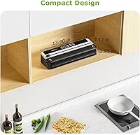 Vista 5 de Bonsenkitchen Vacuum Sealer Machine, Built-in Cutter Multifunctional Food Sealer for Sous Vide & Meal Prep, 5 Pre-Cut Bags, Silver-Black