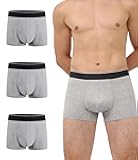 IRISMORII Incontinence Protective Underwear for Men Washable Bladder Leak Proof Boxer Brief 60 ml Absorbency Trunk 3 Pack (3 Gray, L)
