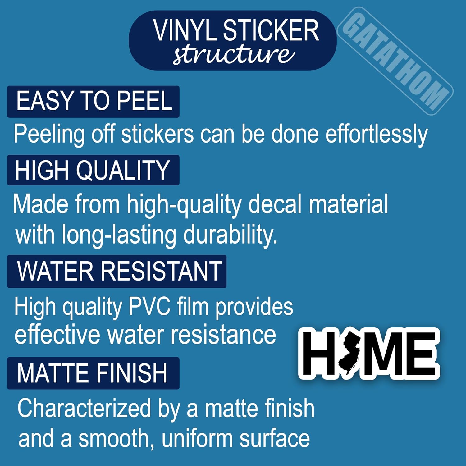 (3PCS) New Jersey Sticker – New Jersey Home Map Waterproof Vinyl US State Decal for Water Bottles, Laptops, Scrapbooking, Travel Gift, Local Pride, 3 x 1 inch - Image 3