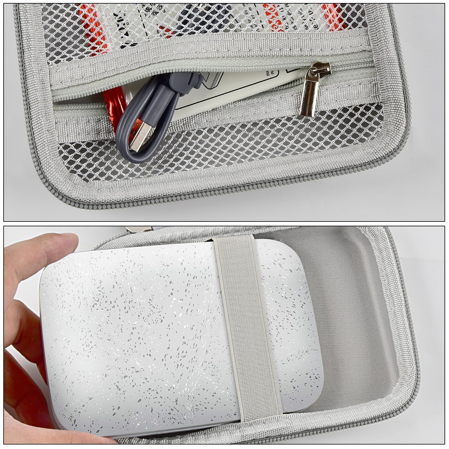 OHEDMEH POPOH-81 | Grauer Organizer, Platz für Fotopapier, USB-Kabel und kleines Zubehör, Schulprojekte, Partys und Ausflüge – nur Box
