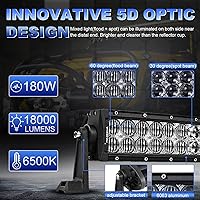 Vista 6 de Barra de Luz LED Curvada de 32 Pulgadas Auxbeam, 180W Haz Combinado Spot Flood Luces de Conducción Todoterreno con Reflectores 5D, 18000LM Luz