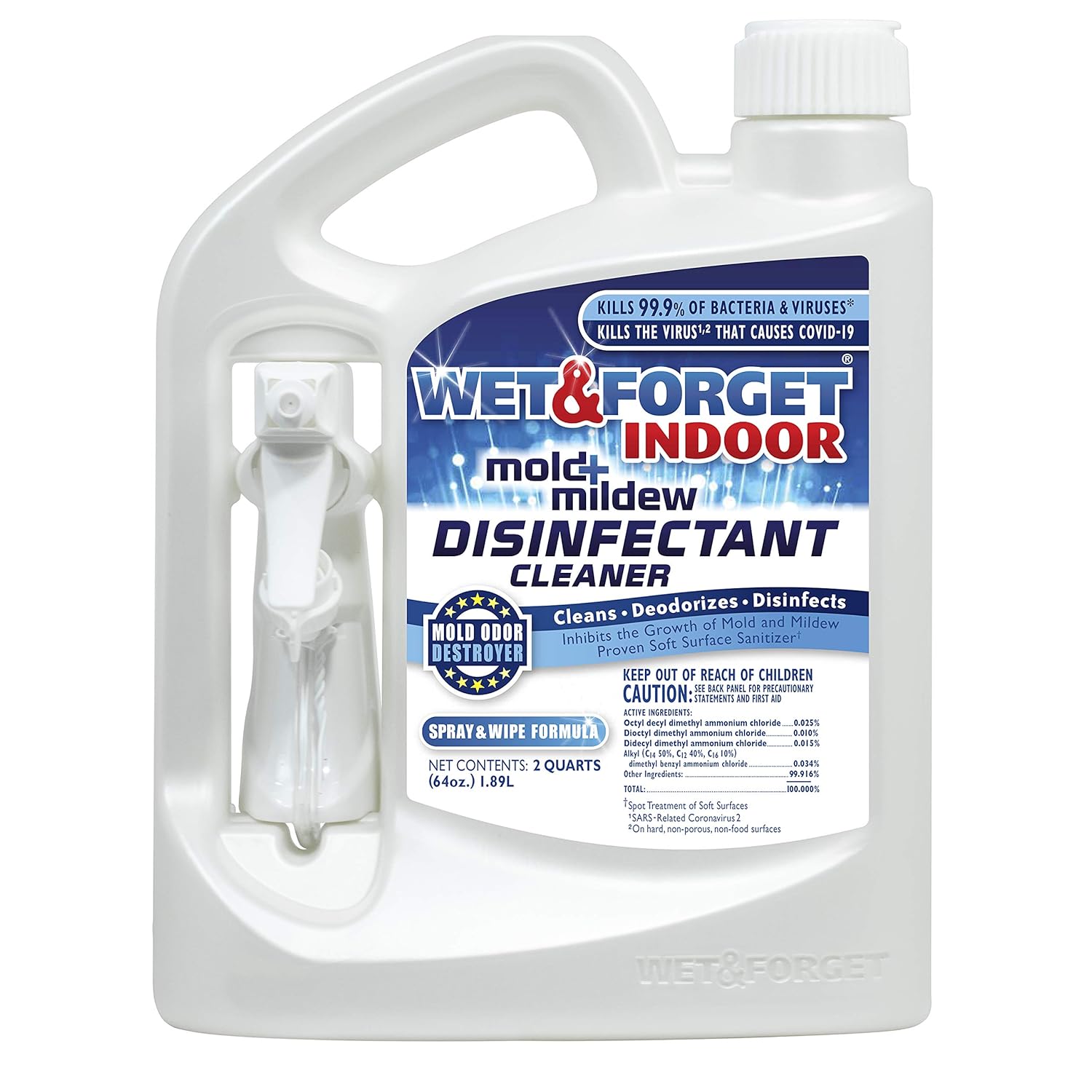 Wet Forget Indoor Mold and Mildew All-Purpose Cleaner Deodorizes Disinfects Kills 99 9 of Bacteria and Viruses Ready