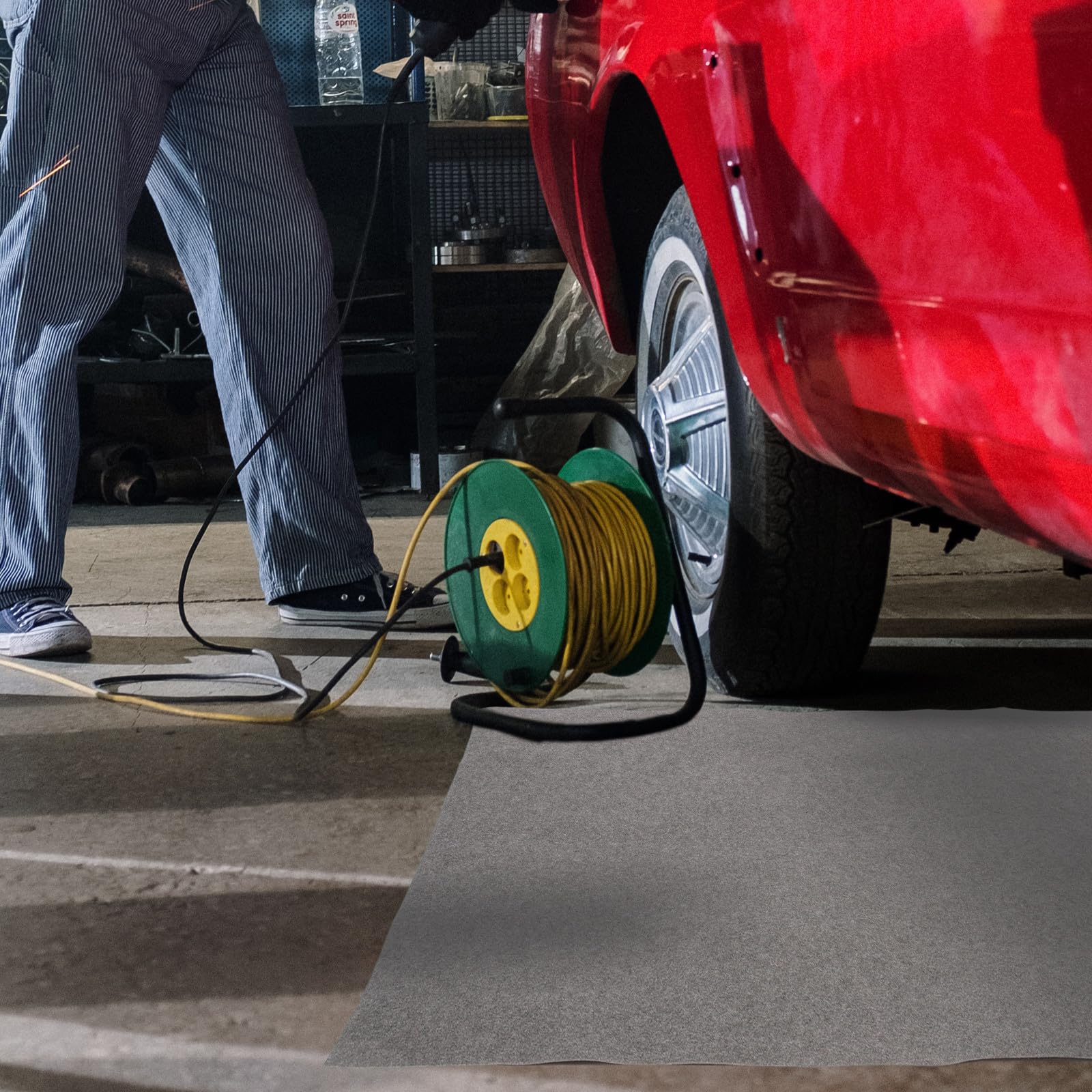 FOMIYES Ölmatte Filz Fußmatte Rollbar rutschfest Ölauffangmatte Garagenboden Schutzmatte Kfz Reparaturmatte für Garage Werkstatt Keller