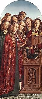 ZhiChengHflBM Famous Painting Artwork Print Art Painting on Canvas the Ghent Altarpiece Singing Angels by Jan Van Eyck Picture Decoration Wall Art for Home Decor 60x90cm