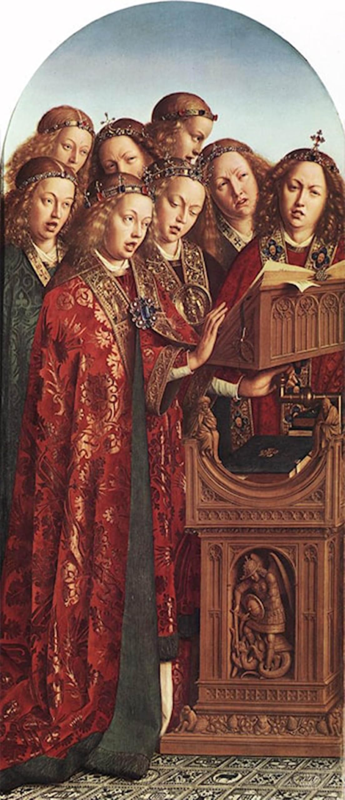 ARTXLXXBN Famous Painting Canvas Artwork Graffiti Print the Ghent Altarpiece Singing Angels by Jan Van Eyck Portrait Canvas Image for Home Decor 60x90cm