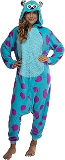 Disney Monsters Inc. Adult Sulley Kigurumi Sherpa Fleece Cosplay Costume One Piece Union Suit