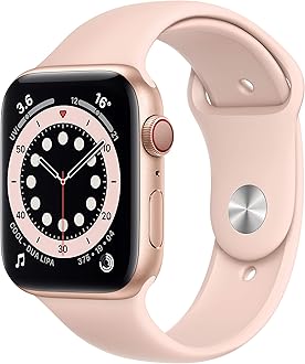New Apple Watch Series 6 (GPS + Cellular, 44mm) - Gold Aluminium Case with Pink Sand Sport Band