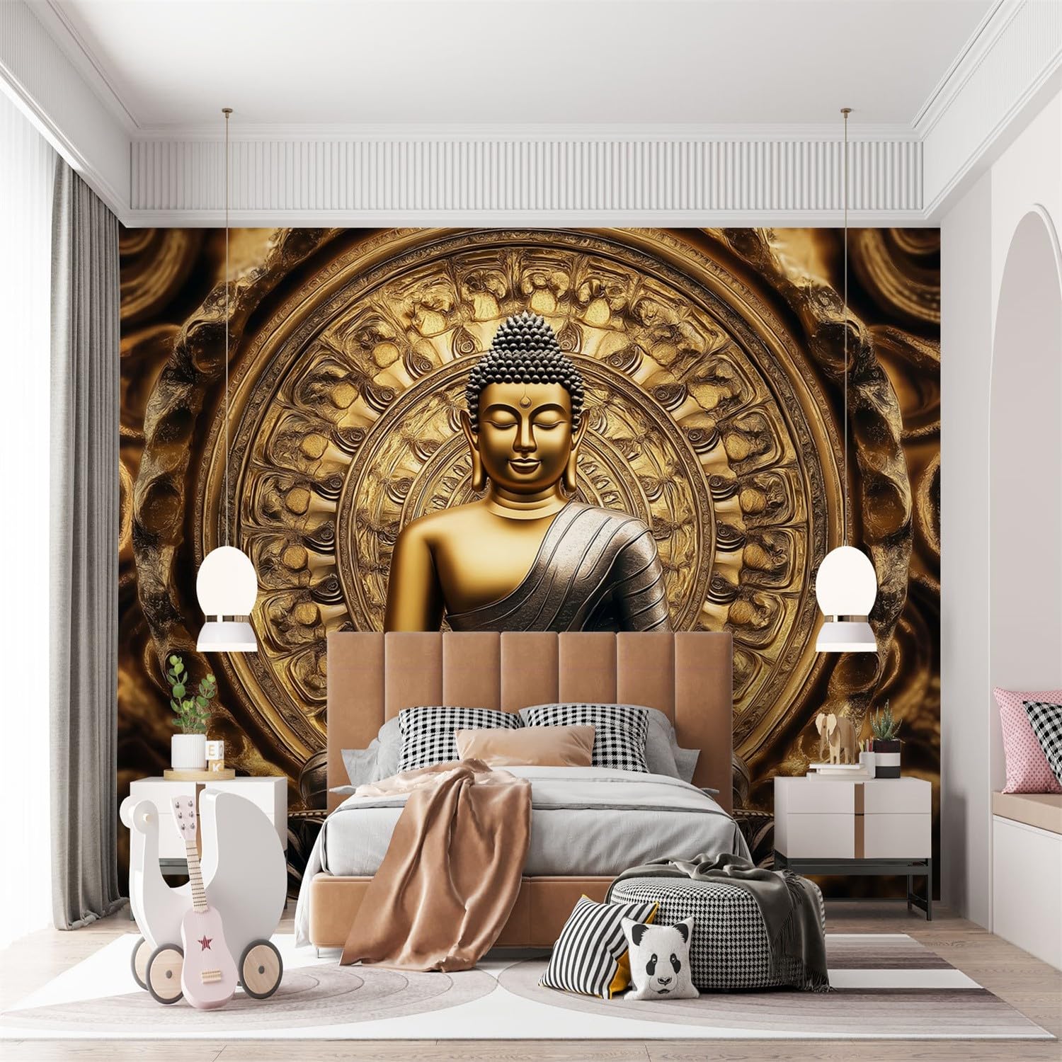 Carta da Parati Arte Della Meditazione Murales Fotografici 300L x 210A cm, Carta da Parati Surrealismo Fotografia Meditazione per Soggiorno Cameretta dei Bambini - Murale Panorama Effetto 3D