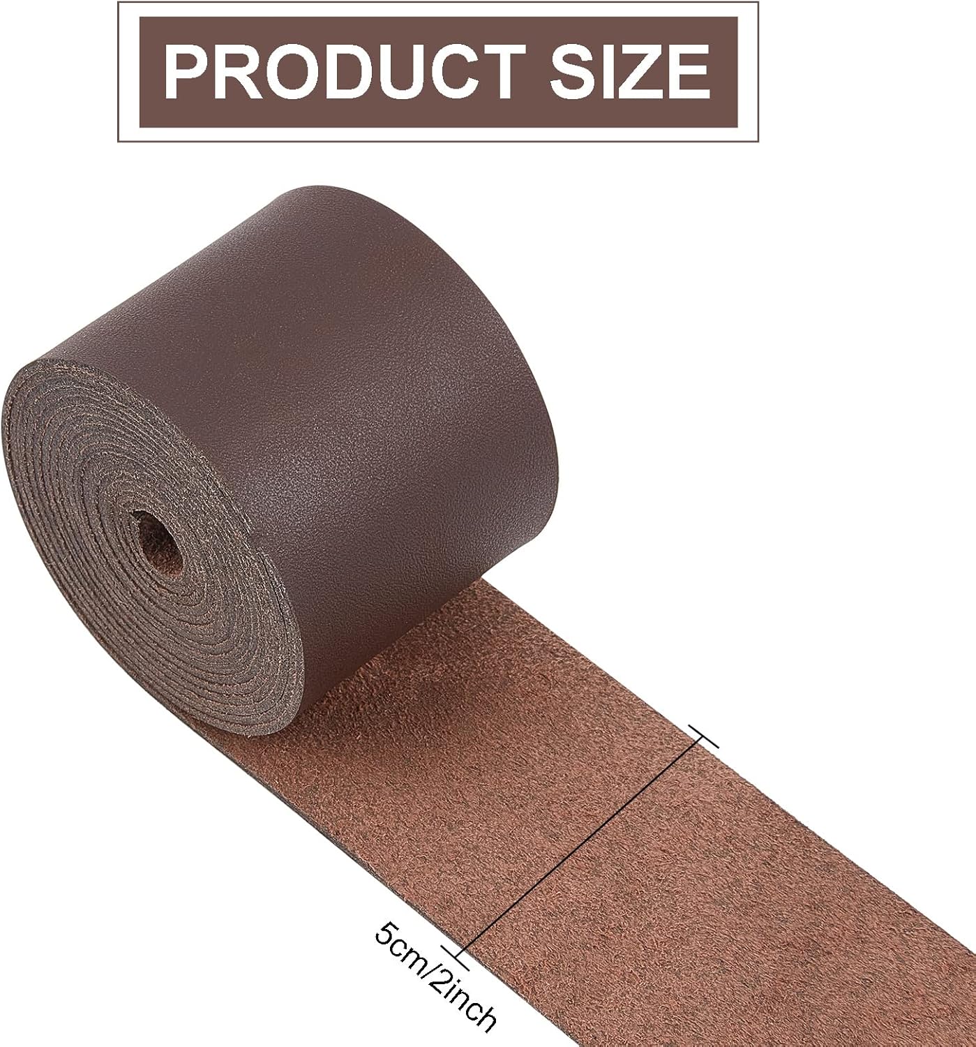 AMIJOUX Faux Leather Straps, 2” Wide x 79” Long x 1.5 mm Thick Double