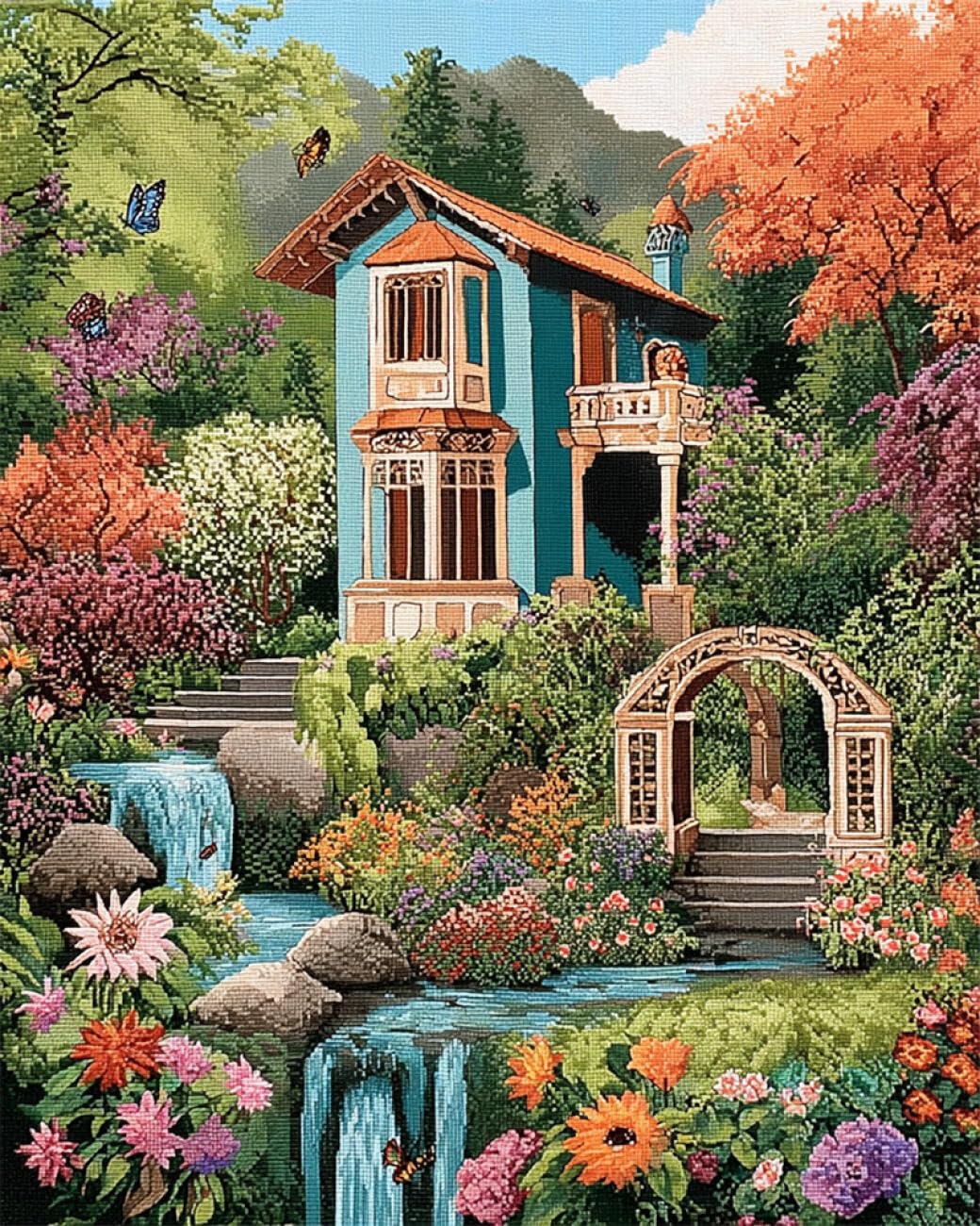 Rqwybcaxn Bead Cross Stitch Kits Fantasy House 40x50cm