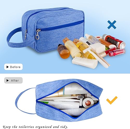 Miniatura 4 de Ebbniur Neceser de tocador bolsa de viaje de gran capacidad para artículos de tocador organizador de artículos de aseo de tela Oxford impermeable