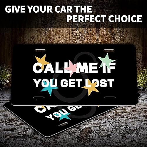 Miniatura 4 de Call Me If You Get Lost - Cubierta para placa frontal de automóvil con texto humorístico personalizable para placa de matrícula de acero inoxidable