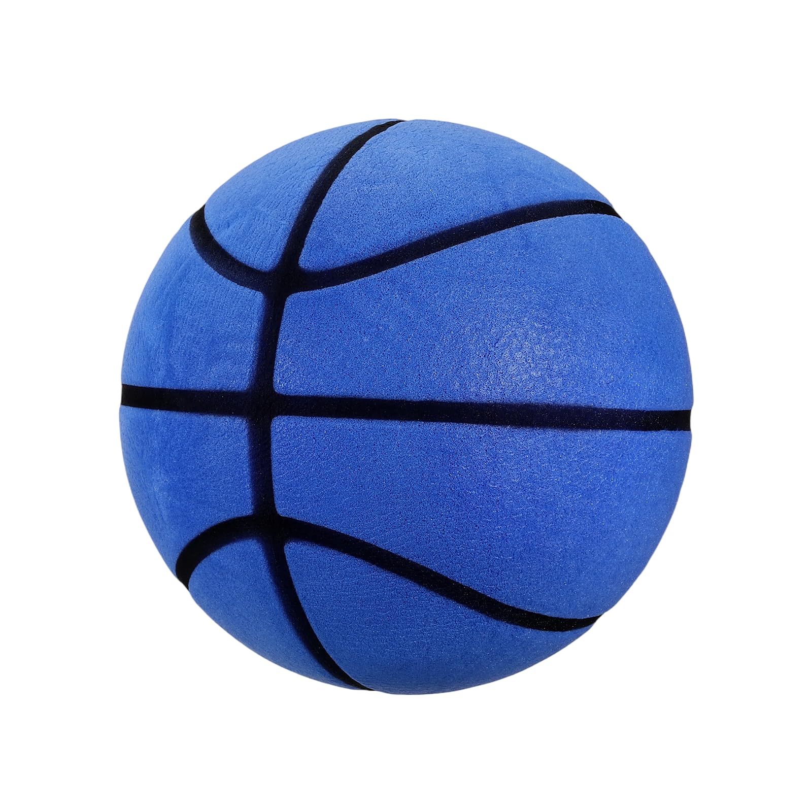 YELARXI Silent Basketball, Size 3 (7.1") Quiet Basketball High Density Foam No Noise 3D Sculpted Groove Bouncing Ball with Net Bag & Blue-Fit for (Indoor Training/Dribbling Practice)