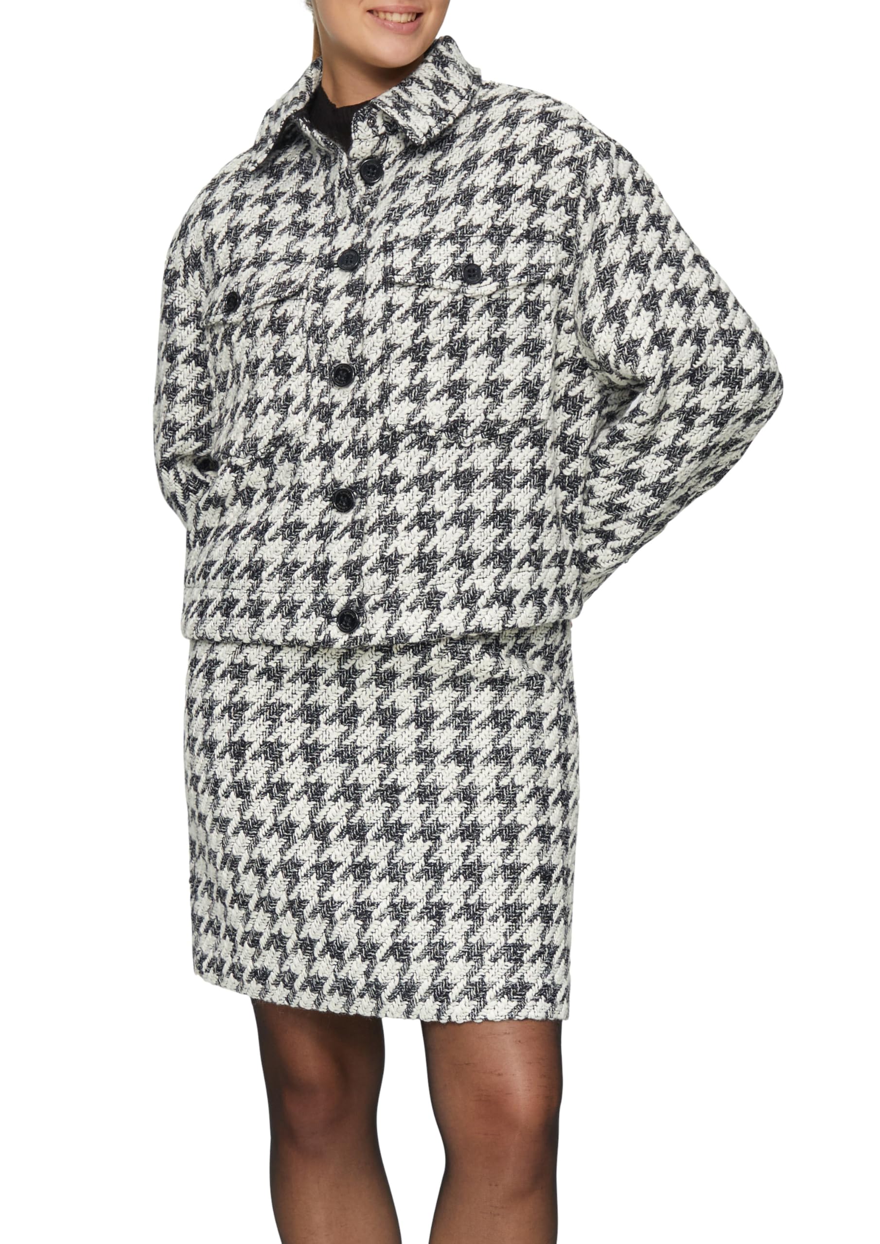 s.Oliver Gemusterte Bouclé-Jacke