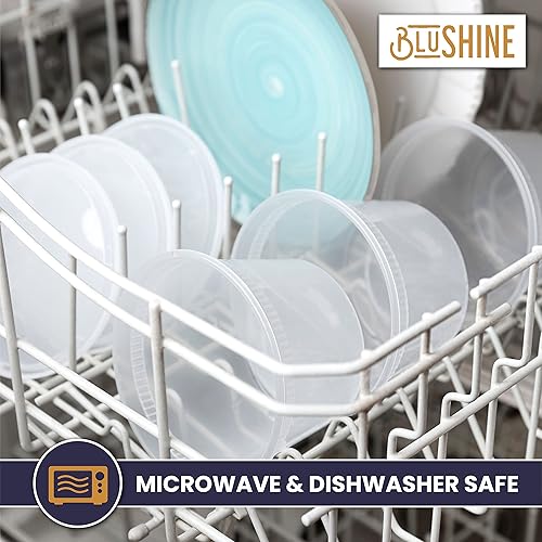 Miniatura 2 de BluShine 36 juegos Contenedores de almacenamiento de alimentos de plástico deli de 16 oz. con tapas herméticas a prueba de fugas - Reutilizable -
